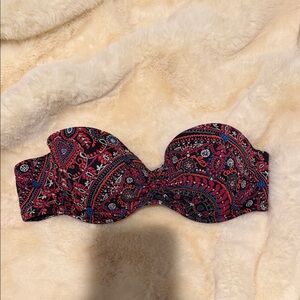 Abercrombie & Fitch Black and Pink Strapless Top